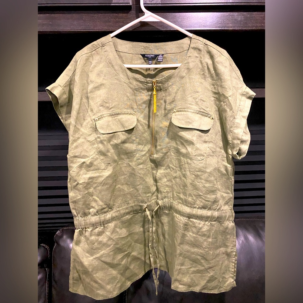 100% linen Ellen Tracy blouse size large